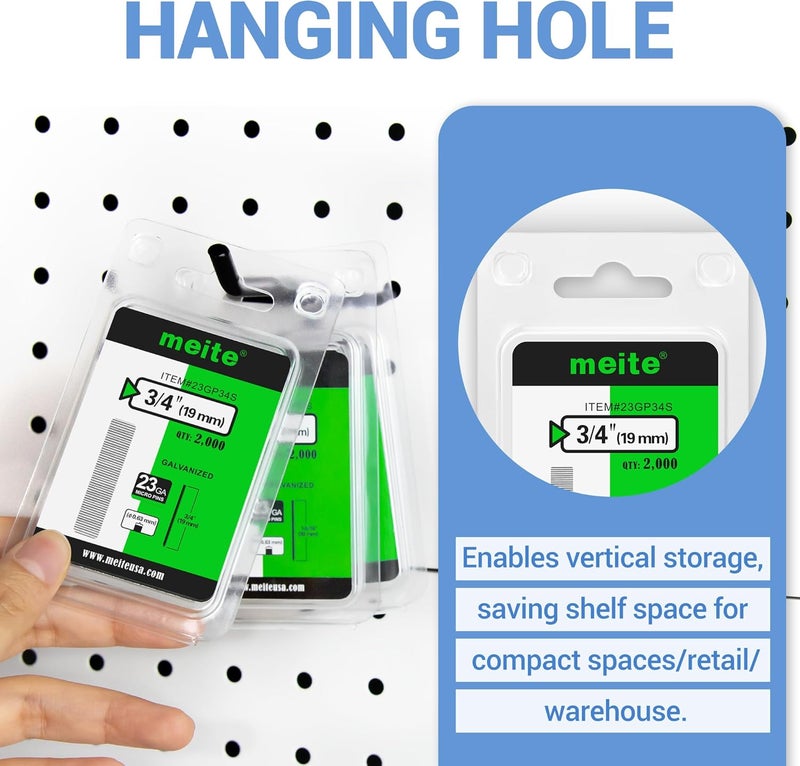 Meite 23 Gauge Pin Nails, 3/4 Inch Micro Headless Pins - Galvanized 23GA Pins Nails for Nail Gun, Ideal for Fine Woodworking and Trim Work (2,000 Counts) - Image 5